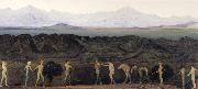 Davies Arthur Bowen Line of Mountaints France oil painting artist